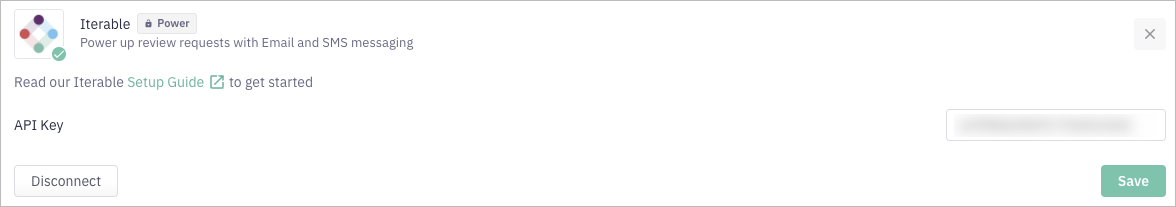 Entering your Iterable API key