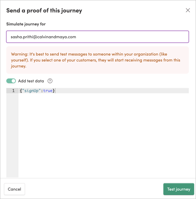Adding test data