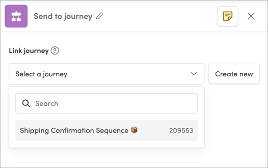 Setting up a Send to Journey tile