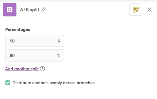 Adding an A/B split tile