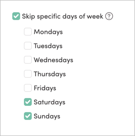 Skipping specific days of the week