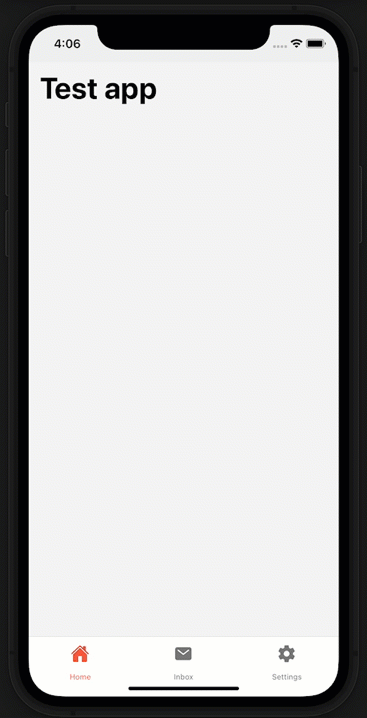 A mobile inbox in an iOS app