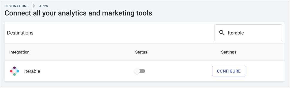 Setting up the integration