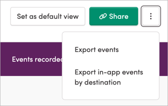 Export events menu item