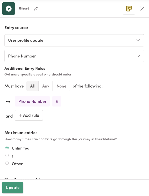 Create Regal Voice contact - entry source tile logic