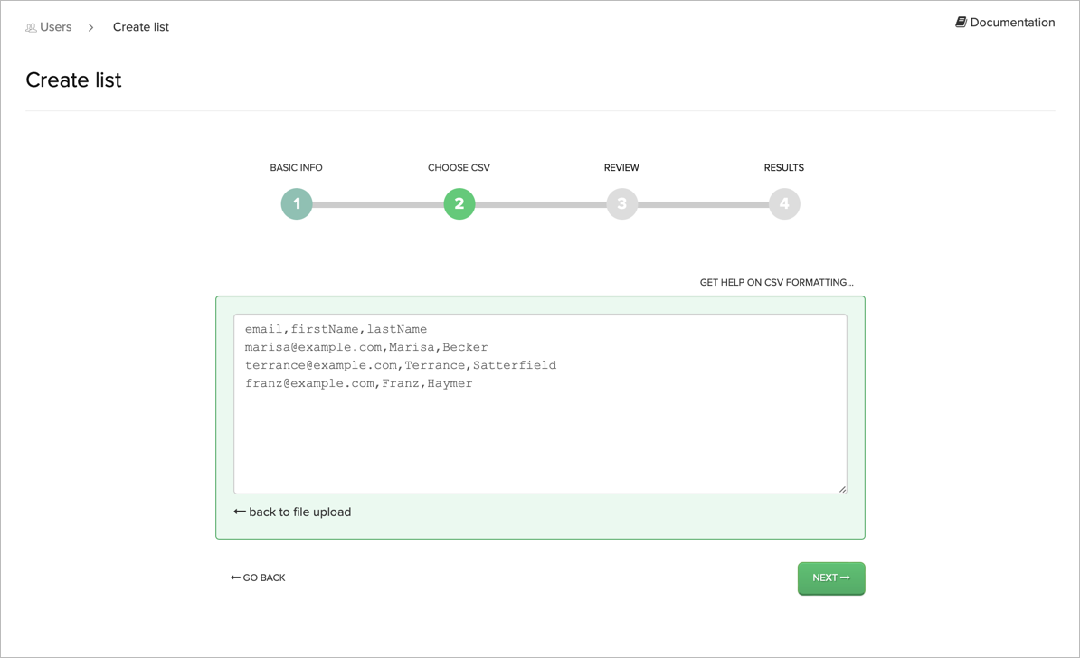 Importing a list of users in Iterable
