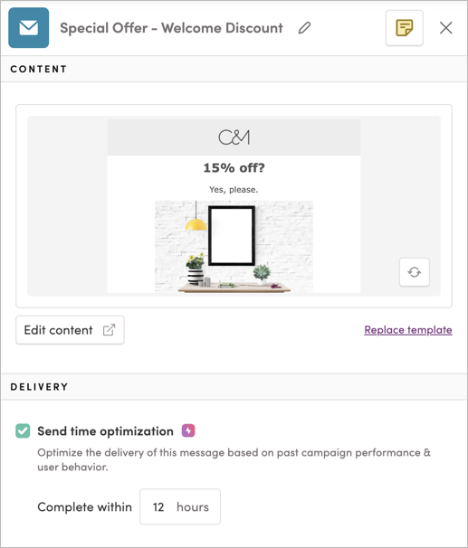 Turning on Send Time Optimization
