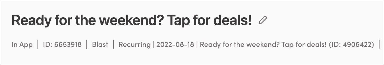 Template header metadata