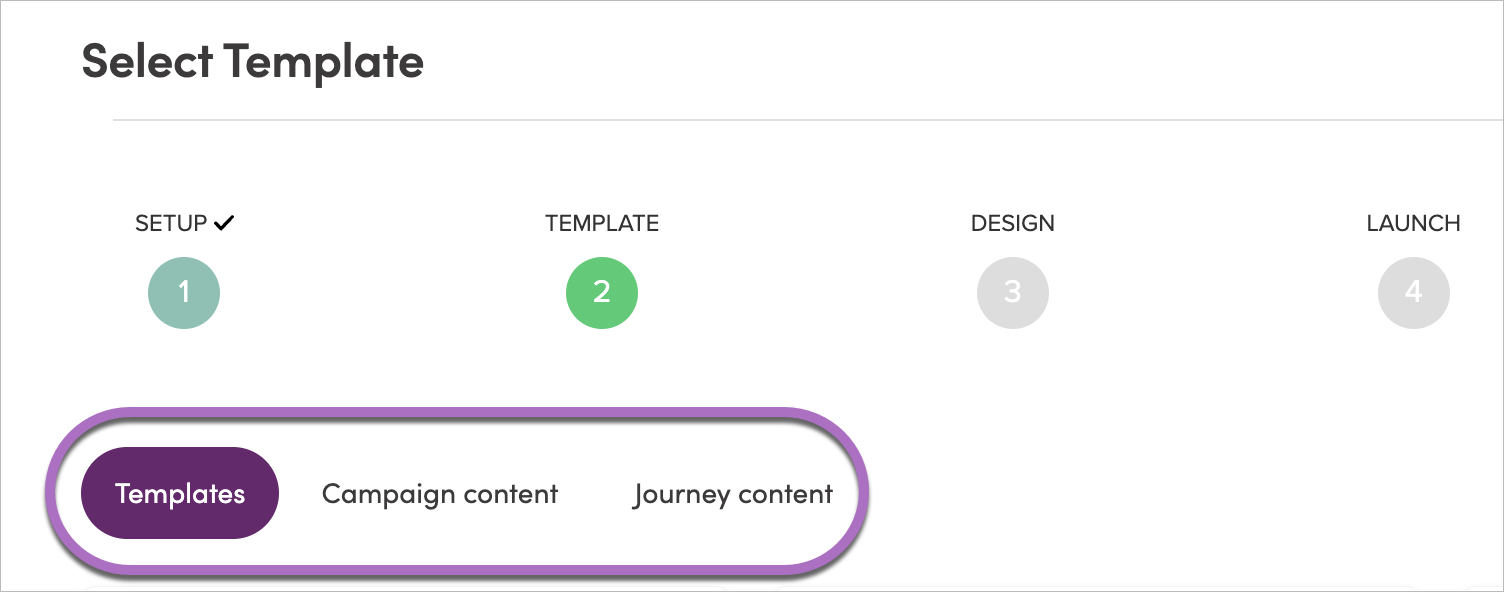 Selecting a template