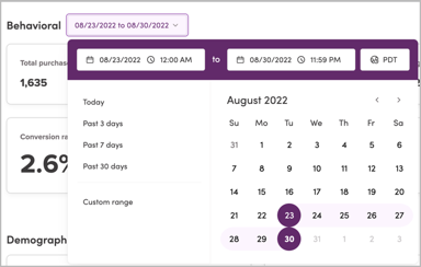 Audience Insights date picker