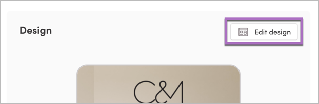 In-app edit design button